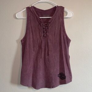 Harley Davidson Eagle Lace Up Tank Shirt